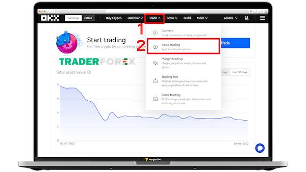 Nhấn chọn Basic trading tại mục Trade